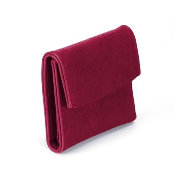 Handbags - Sangria Wine Red Burgundy Tri-Fold Vegan Wallet